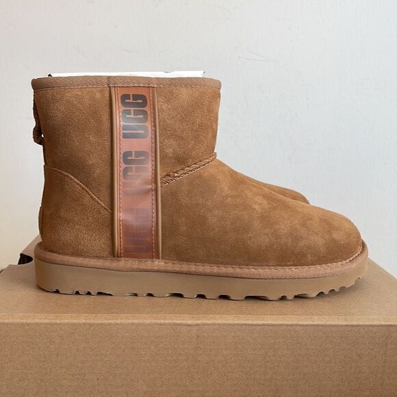 UGG Classic Mini Side Logo II Chestnut Women Size 7 - Picture 10 of 15